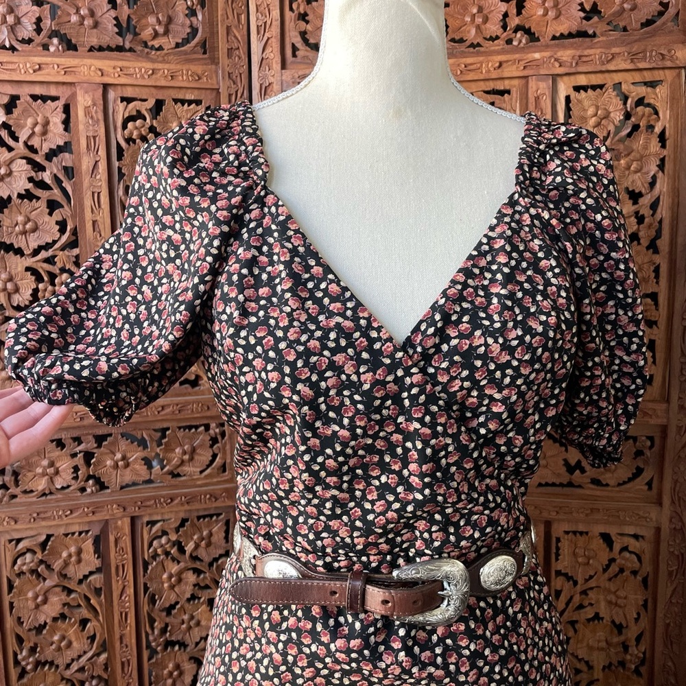 RESET Floral Ditsy Puff-Sleeve Mini Dress - Picture 3 of 10
